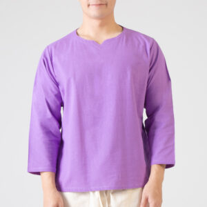 cotton-v-neck-long-violet